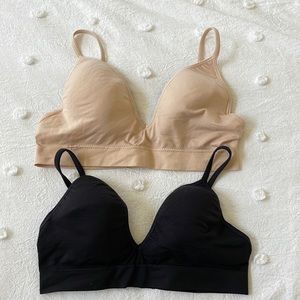 Nordstrom Lingerie Wireless Bra Set Black & Nude